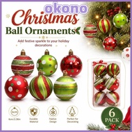 OKONO Christmas Ball Ornaments, Plastic Colorful Christmas Baubles,  6cm Christmas Tree Hanging Baub