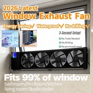 Window Exhaust Fan Kipas Ekzos Tingkap Kipas Pengudaraan Tandas Tanpa Perlu Gerudi - Untuk Dapur & B