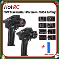 HOTRC CT-10B 10CH Transmitter 10 Channel 2.4G Color Screen Metal/Plastic Handwheel F-06A F-08A F-10A
