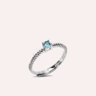 AND 磷灰石 藍色 圓形 3mm 戒指 蛻變系列 Adam Eva 天然寶石
