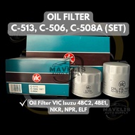 Oil Filter VIC C-513, C-506, C-508A (SET) Isuzu 4BC2, 4BE1, NKR, NPR, ELF