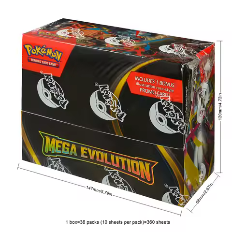 360 Pocket Monsters Cards Mega Evolution Lucario Prismatic Evolution Game Cartoon English Booster Ba