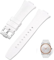 Waffle PRX Silicone Rubber Watch Band- Compatible for Tissot PRX 40mm - Quick- Release Replacement Watch Strap for Tissot Powermatic 80 Series - 12mm (12mm, White)
