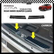 Perodua Ativa STAINLESS STEEL Carbon Rear Inner Bumper Guard Bumper Pad Scuff Plate Perodua Ativa Ac