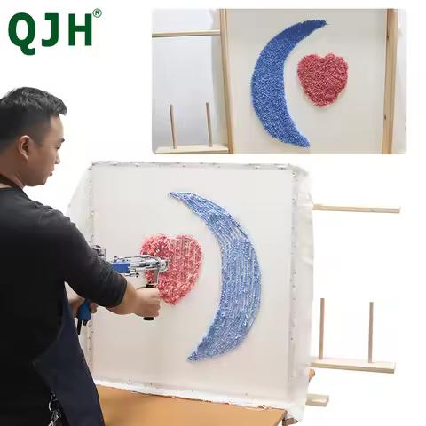 Rug Tufting Frame Wooden Rug Making Frame Kit - Electric Carpet Gun Tabletop Display DIY Crafts Tabl