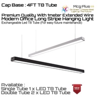 Modern Office Long Stripe Line Splice Hanging Light Premium Quality Single/Double T8 LED Tube 4ft Exchangeable LED Tube