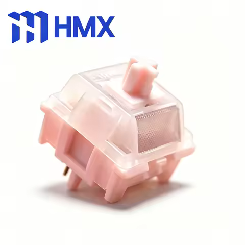 HMX Peach Pink Switch Silent Linear 42g Hot Swap POM PA66 TPE HMX Switches Mechanical Keyboard Silen