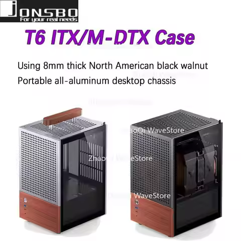 JONSBO T6 ITX mobile phone case (3mm aluminum alloy shell/8mm North American black walnut solid wood