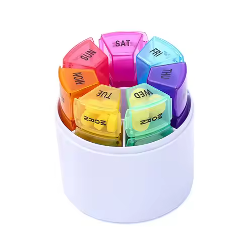 7 Day Pill Box 4 Times A Day 28 Compartments Pill Organiser Weekly Medicine Storage Box for Medicati