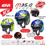 GIVI M35.0 DOUBLE VISOR OPEN FACE HELMET ORIGINAL (GIVI GRAPHIC COLOUR DOUBLE VISOR HELMET SIRIM)-He