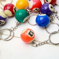 25mm Pool Keychain Pendant for Pool Enthusiasts - 8-Ball and 16-Colored Pool Ball Keychain Accessori