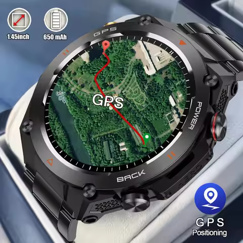 Military Outdoor Smart Watch Men GPS Location 650 mAh Battery Heart Rate BT Calling IP68 Waterproof 