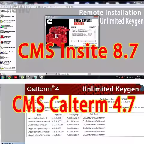 Lastest CMS Insite 8.7 Engine Diagnostic Software + Calterm 4.7 MetaFiles v4.7.1.007 with Keygen Nev