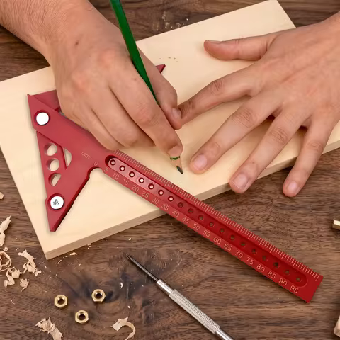 All-in-One Center Finding Ruler – Precision Center Finder Tool with Parallel Marking Holes, for Beam