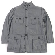 成色極佳的BURBERRY LONDON Nova 格紋襯裡羽絨服/飛行員夾克，灰色，M 碼，正品男款