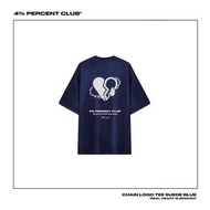 4 PERCENT CLUB 4% CHAIN LOGO TEE SUEDE BLUE：WHITE / 鎖鏈款麂皮藍短袖T恤：白色版本