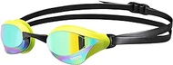 Arena Unisex Cobra Core Swipe Anti-Fog Racing Swim Goggles for Men and Women Polycarbonate Mirror Lens, Emerald/Cyber Lime