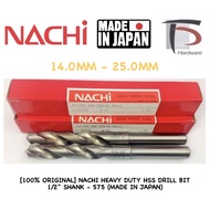 [100% ORIGINAL] NACHI HEAVY DUTY HSS DRILL BIT 1/2" SHANK - 575 (MADE IN JAPAN)