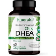 Emerald Labs DHEA 25mg - Adrenal Support Supplement to Help Hormone Balance* - Includes DHEA - Glute