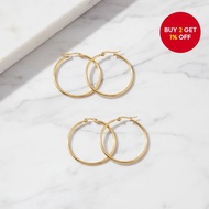 Modern Simple Titanium Steel Big Circle Earrings Set with Durable Color and Stainless Steel Clasp