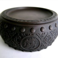 【生肖鼓硯 - 馬】15cm 雙功能 石雕硯台 水盂筆洗-原石端硯名品