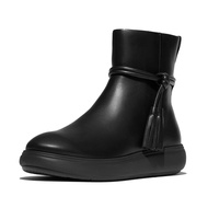 FitFlop iQ-COMFF Tassel Leather Short Boots - All Black (E3A-090)