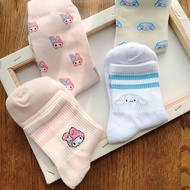 [READY STOCK] My Melody Cotton Socks Cinnamoroll Crew Length Short Crew Japanese Socks