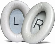 LUCCITOR Replacement Ear Pads for Bose QuietComfort QC45, QC35, QC35 ii Headphones, Earpads Cushions with Softer Protein Leather, Noise Isolation Foam (White)