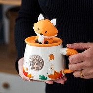 Starbucks 400ml Maple Leaf Ceramic Mugs of Fox &amp; Rabbit