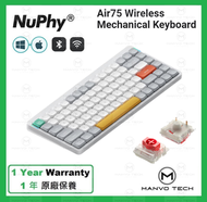 NuPhy - Air75 V2 QMK/VIA RGB 無線 機械鍵盤 白色 - 熱插拔 蘆薈(紅)軸