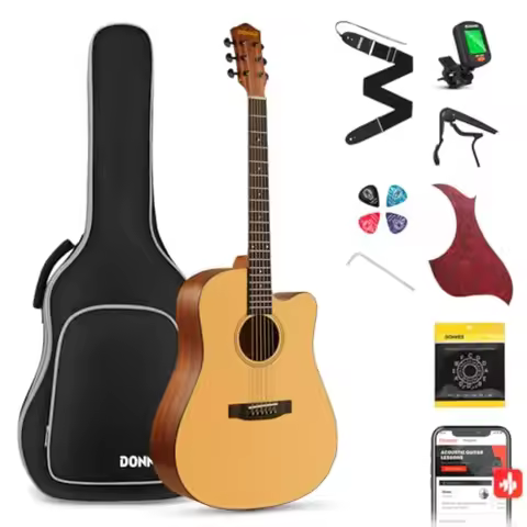 41 Acoustic Guitar Bundle for Beginners Adults with Online Lesson 4/4 Full Size Steel Acoustic Guita