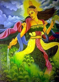 LUKISAN CETAK DEWI SRI/POSTER NYI POHACI SANGHYANG ASRI DEWI SRI/HIASAN DINDING DEWI SRI/BISA COD