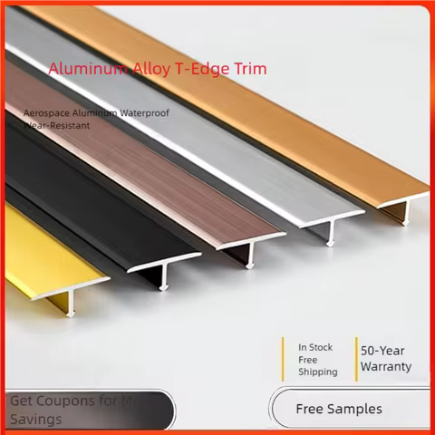 Aluminum Alloy T Edge Transition Strip 15mm X 90cm 5Pcs 5 Colors T Shaped Floor Joint Trim for Floor