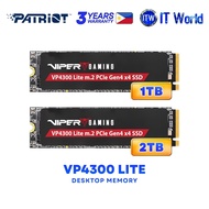 Patriot VP4300 Lite Gaming SSD 2TB PCIe Gen4 NVMe M.2 2280 7,400MB/s, itw
