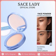 SACE LADY Compact Powder Lasting Waterproof Setting Powder Oil Control Matte Flawless Face Pressed P