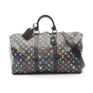 【二手】LOUIS VUITTON波士頓包 LV x TM Keepall Bandoulière 50 M13745 黑色 PVC塗層帆布 皮革 LV x TM Keepall Bandoulièr
