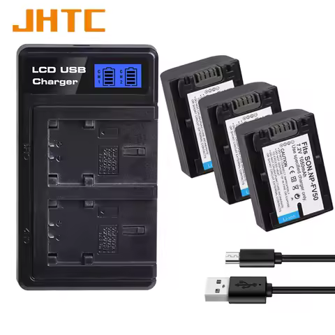 NP FV50 NP-FV50 Battery +LCD Charger For SONY HDR XR550E XR350E CX550E CX350E CX150E DCR SR68E SX83E