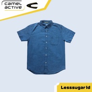 KATUN KEMEJA Camel ACTIVE Shirt Navy Blue Plain Cotton Casual Formal