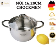CHOCKMEN stainless steel pot 16cm and 20cm, stainless steel high wall pot, soup pot, CHOCKMEN multi-