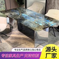 ‍🚢Black-Capped Kingfisher Luxury Stone Dining Table Rectangular Natural Marble Dining-Table Designer Villa Italian Minim