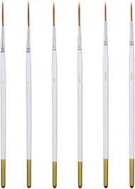 6Pcs Script Liner Paintbrush #0#00#000 Miniature Detail Paint Brush Set Fine Point liner Paint Brush