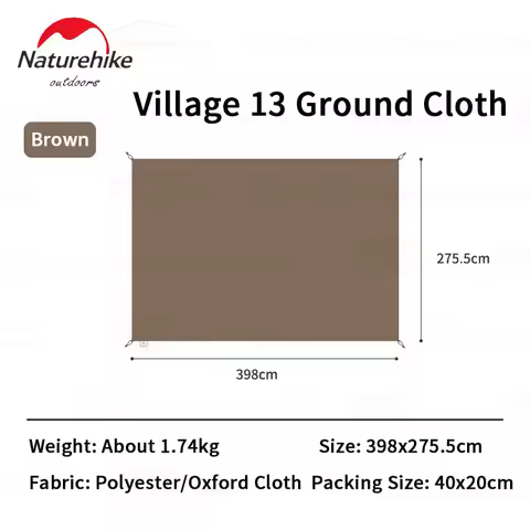 Naturehike Footprint Groundsheet for VILLAGE-13 Tent Floor Sheet Deep Coffee Ground Cloth Oxford Clo