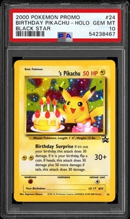 Thẻ PSA 10 Pokemon Card s Birthday Pikachu WoTC Black Star Promo 24 Holo TCG 1459 d7 NF4 1-36