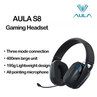 AULA S8 Earphones Three-Mode Connection Lightweight Detachable Mic Esports Headphones HIFI Stereo Au