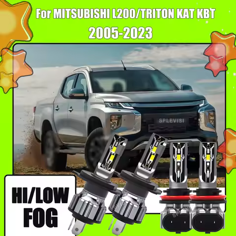 LED Headlight Foglight Kit concentrated light For MITSUBISHI L200/TRITON KAT KBT 2005 2006 2007 2008