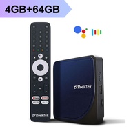 RockTek G2 4K Android TV 14 สตรีมม็อกซ์พร้อม Netflix Google Certified Amlogic S905X4-K 4G64G รองรับ