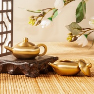 Factory Direct Supply Brass Teapot Desktop Ornaments Ornaments Handle Pot Brass Crafts Water Drop Po