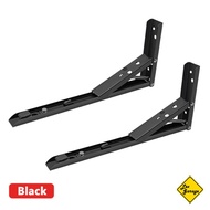 Siku Engsel Lipat Rak Meja Dinding Lipat Bracket 8 10 12 14 inch - Hitam, 10 Inch