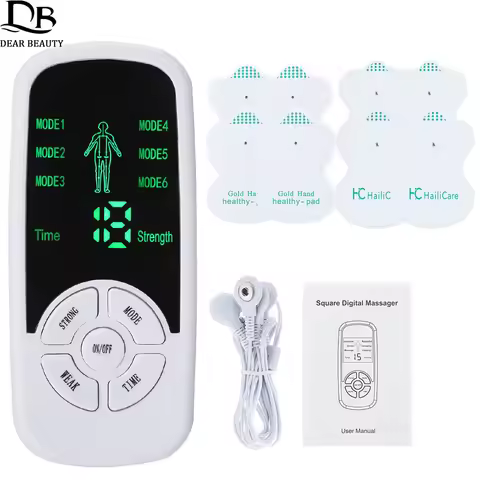 EMS Electric Muscle Stimulator Tens Acupuncture Physiotherapy Digital Meridian Body Massager 4/8PCS 