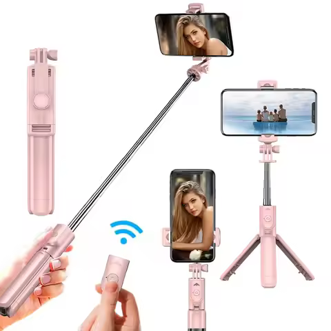 Wireless Selfie Stick Tripod Stand with Detachable Remote for iPhone Mobile Phone Streaming selfie s